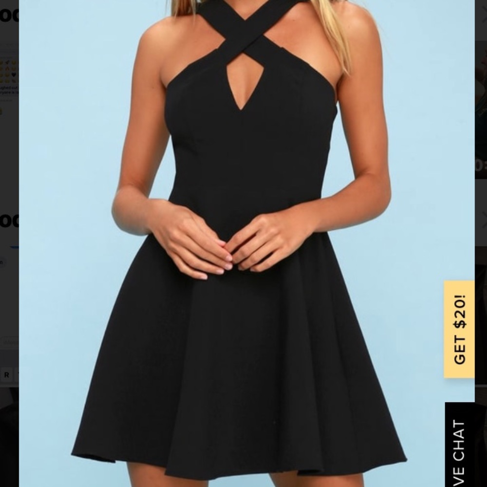 Lulu's Norma black skater dress